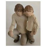 3 Piece Willow Tree Figures & Rustic Lazy Susan