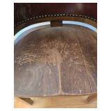 Vintage Leather-Back Armchair with Nailhead Trim, Solid Wood Frame