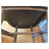 Vintage Leather-Back Armchair with Nailhead Trim, Solid Wood Frame