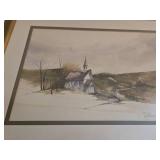 Steve Polomchak Watercolors - Church Landscape, 24 x 18 in