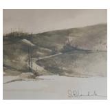 Steve Polomchak Watercolors - Church Landscape, 24 x 18 in