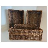 Matching Set of 3 Threshold Storage Basket One New With tags
