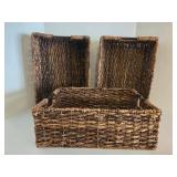 Matching Set of 3 Threshold Storage Basket One New With tags