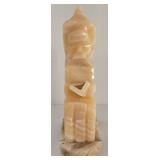 Abstract Stone Onyx MONK Reading Art Sculpture with Base Bookend