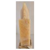 Abstract Stone Onyx MONK Reading Art Sculpture with Base Bookend