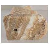 Abstract Stone Onyx MONK Reading Art Sculpture with Base Bookend