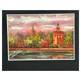 Miniature Oil Painting on Board - Gold Gilt Frame, 6 3/4 x 5 1/4 in, Signed
