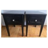 Pair of 2 Black Side End Tables or Nightstands by Ashley Furniture
