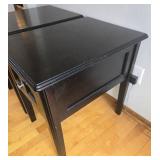 Pair of 2 Black Side End Tables or Nightstands by Ashley Furniture