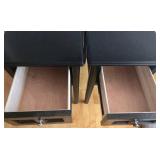 Pair of 2 Black Side End Tables or Nightstands by Ashley Furniture