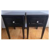 Pair of 2 Black Side End Tables or Nightstands by Ashley Furniture