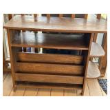 Vintage MCM Triple-Sided Book Holder Display Table - 39 x 17 x 29.5 in - Needs Refinishing