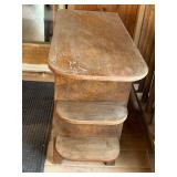 Vintage MCM Triple-Sided Book Holder Display Table - 39 x 17 x 29.5 in - Needs Refinishing