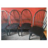 Set of 6 Broyhill Heirlooms Windsor Side Chairs - Antique Black