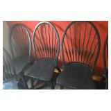 Set of 6 Broyhill Heirlooms Windsor Side Chairs - Antique Black