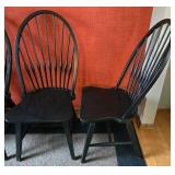 Set of 6 Broyhill Heirlooms Windsor Side Chairs - Antique Black
