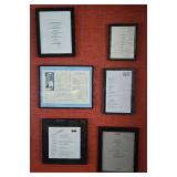 6 Framed Restaurant Menus - Mixed Venues Collection