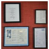 6 Framed Restaurant Menus - Mixed Venues Collection