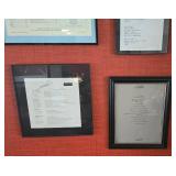 6 Framed Restaurant Menus - Mixed Venues Collection