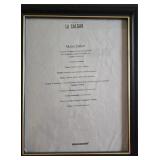 6 Framed Restaurant Menus - Mixed Venues Collection