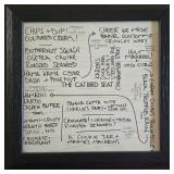 9 Framed Famous Restaurant Menus
