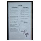 9 Framed Famous Restaurant Menus