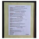 9 Restaurant Menus - Framed Wall Decor in Black Frames