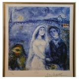 Marc Chagall - Les Mariés sur Fond de la Tour Eiffel Signed Limited Edition Print 185/500