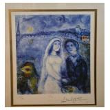 Marc Chagall - Les Mariés sur Fond de la Tour Eiffel Signed Limited Edition Print 185/500