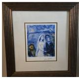 Marc Chagall - Les Mariés sur Fond de la Tour Eiffel Signed Limited Edition Print 185/500