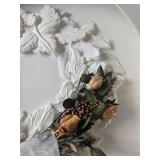 Framed 3D Floral Paper Wreath - Dried Flowers, Dark Wood Frame