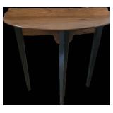 Wood Half Moon Table With Black Legs