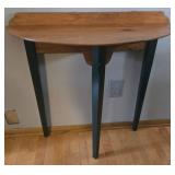 Wood Half Moon Table With Black Legs