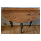 Wood Half Moon Table With Black Legs