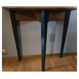 Wood Half Moon Table With Black Legs