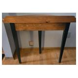 Wood Half Moon Table With Black Legs