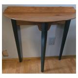 Wood Half Moon Table With Black Legs