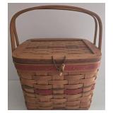 Longaberger Holiday Hostess Weekender Basket with Red Accent Band & Lid