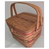 Longaberger Holiday Hostess Weekender Basket with Red Accent Band & Lid