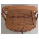 Longaberger Holiday Hostess Weekender Basket with Red Accent Band & Lid