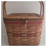 Longaberger Holiday Hostess Weekender Basket with Red Accent Band & Lid