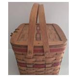 Longaberger Holiday Hostess Weekender Basket with Red Accent Band & Lid