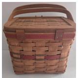 Longaberger Holiday Hostess Weekender Basket with Red Accent Band & Lid