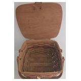 Longaberger Holiday Hostess Weekender Basket with Red Accent Band & Lid