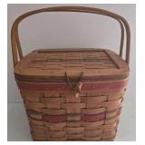 Longaberger Holiday Hostess Weekender Basket with Red Accent Band & Lid