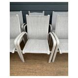 Telescope Casual Soho Sling Fabric Aluminum Chairs (Lot of 8)
