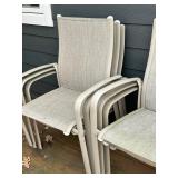 Telescope Casual Soho Sling Fabric Aluminum Chairs (Lot of 8)