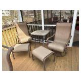 Elbertex Glen Raven Patio 12-Piece Dining Set - 80in Oval Stone-Top Table & 6 Chairs