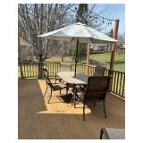 Elbertex Glen Raven Patio 12-Piece Dining Set - 80in Oval Stone-Top Table & 6 Chairs