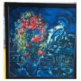 Marc Chagall Le Village Blue Framed Print - 24 x 26 in